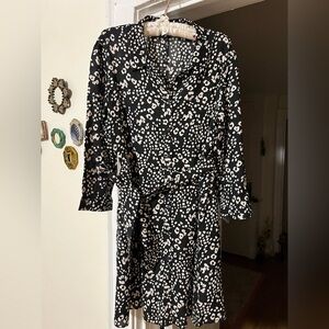 Elegant Black and White Patterned Dress